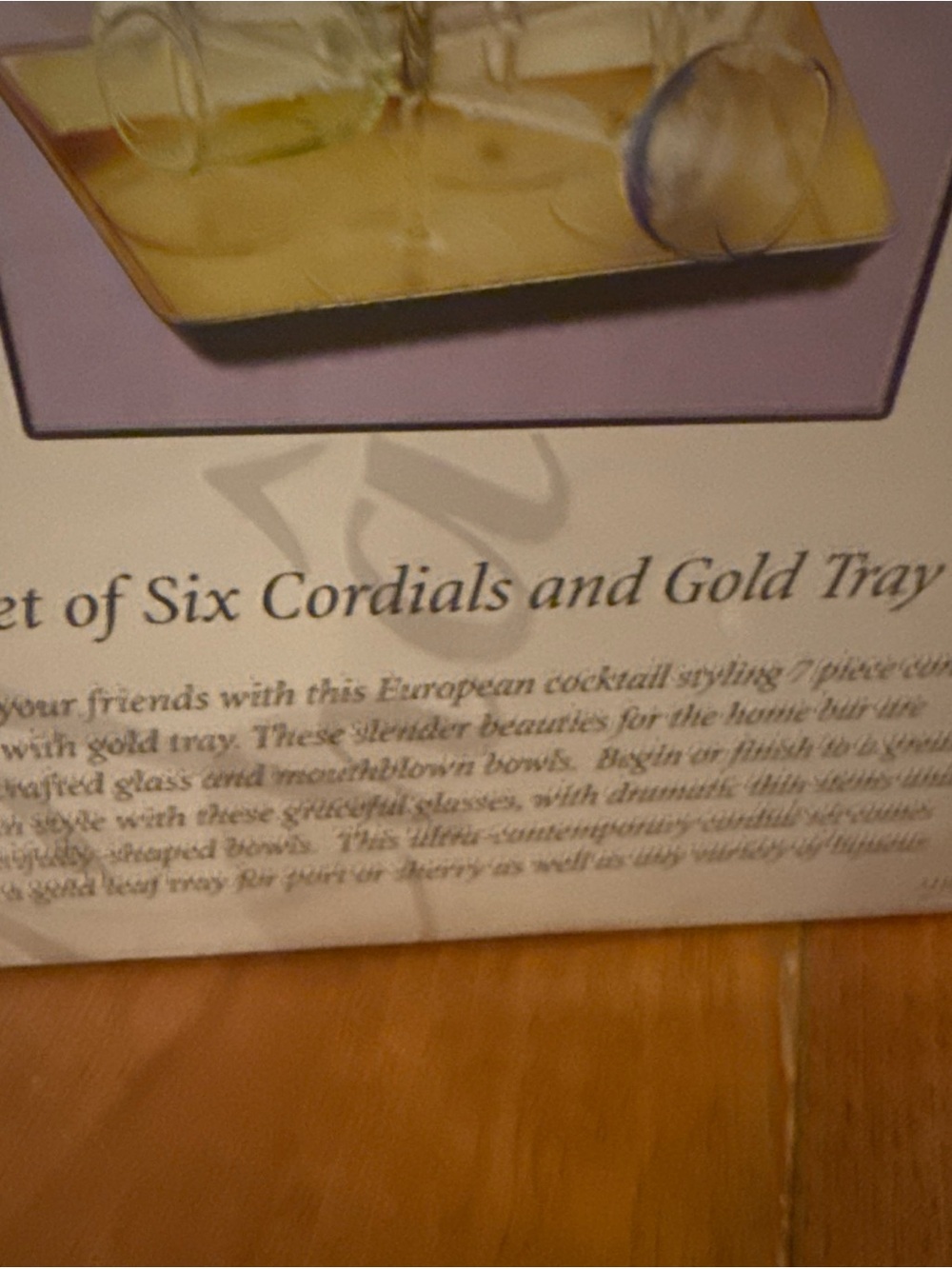 VTG Chateau Orleans Cordial Set of 6 Multi Color Glass Gold Tray NIB - Picture 5 of 9